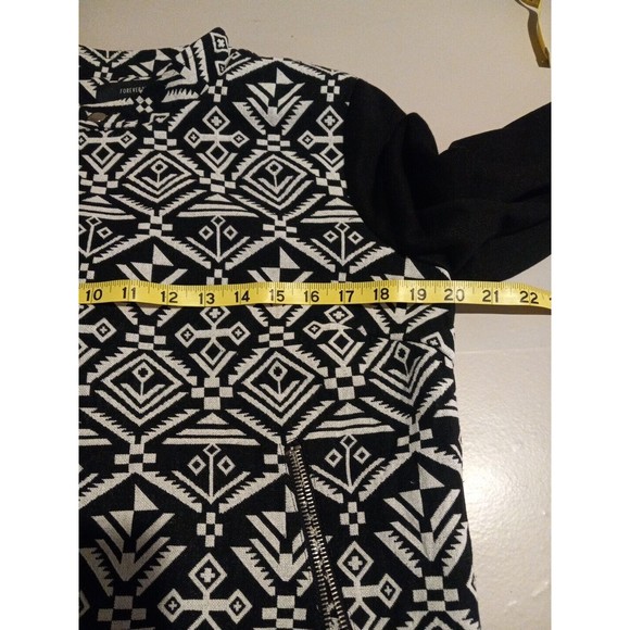 Forever 21 Womens Junior Black/white Astec Long Sleeve Jacket Size M - Picture 12 of 13